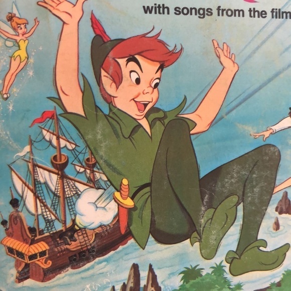 VTG 70’s Walt Disney’s Peter Pan Book Record Songs From Film See Hear Read Kids - Picture 4 of 8